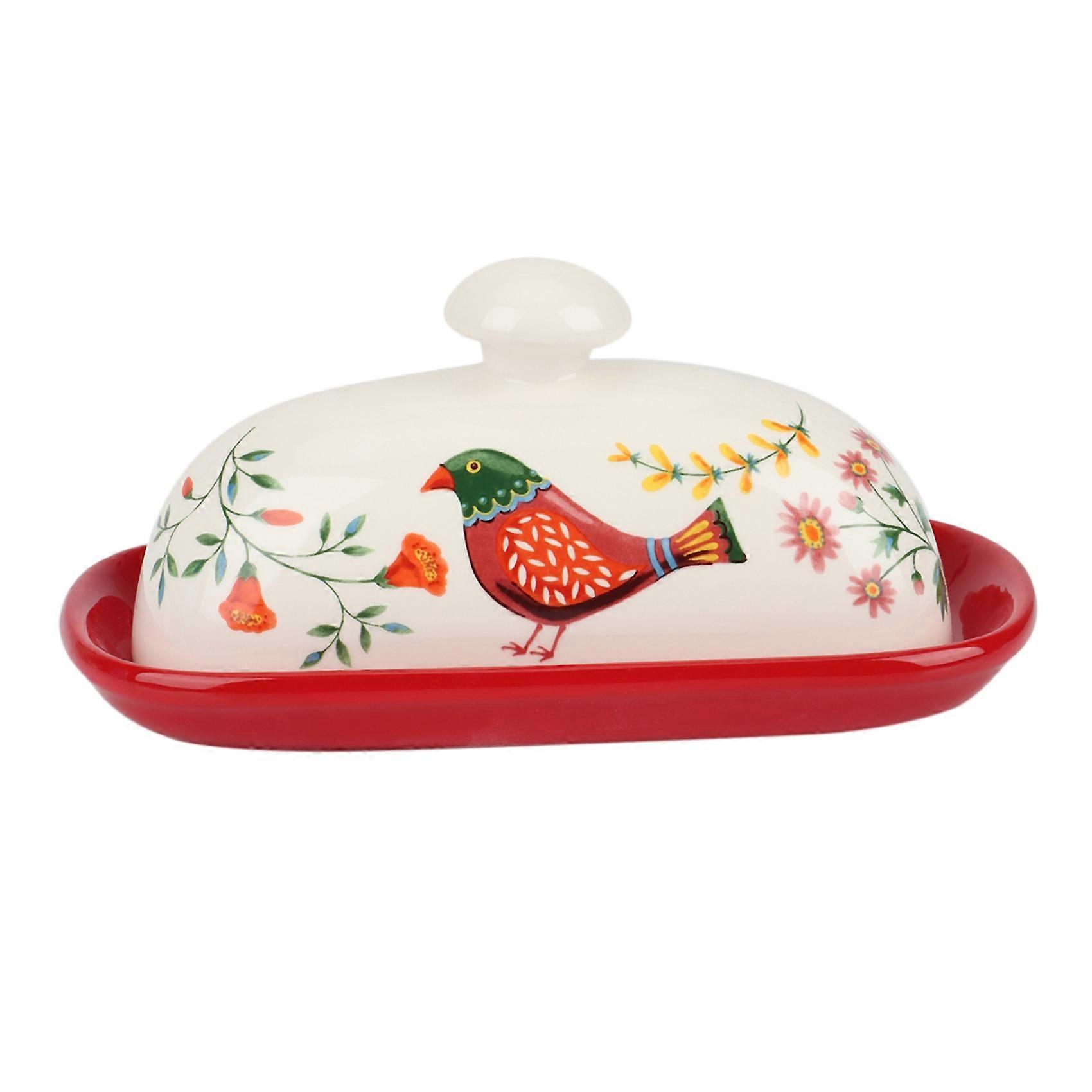 Food Container Butter Plate with Lid Kitchen Cheese Dish Ceramic Butter Box with Lid Butter Dish Ch