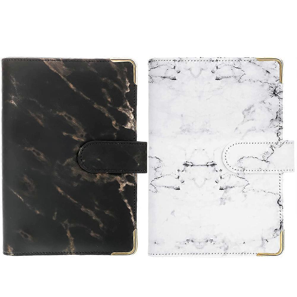 المواثق الميزانية ، 2 قطعة من الرخام A6 Binder Notebook Binder 6 Ring Personal Budget Binder for Money Envel
