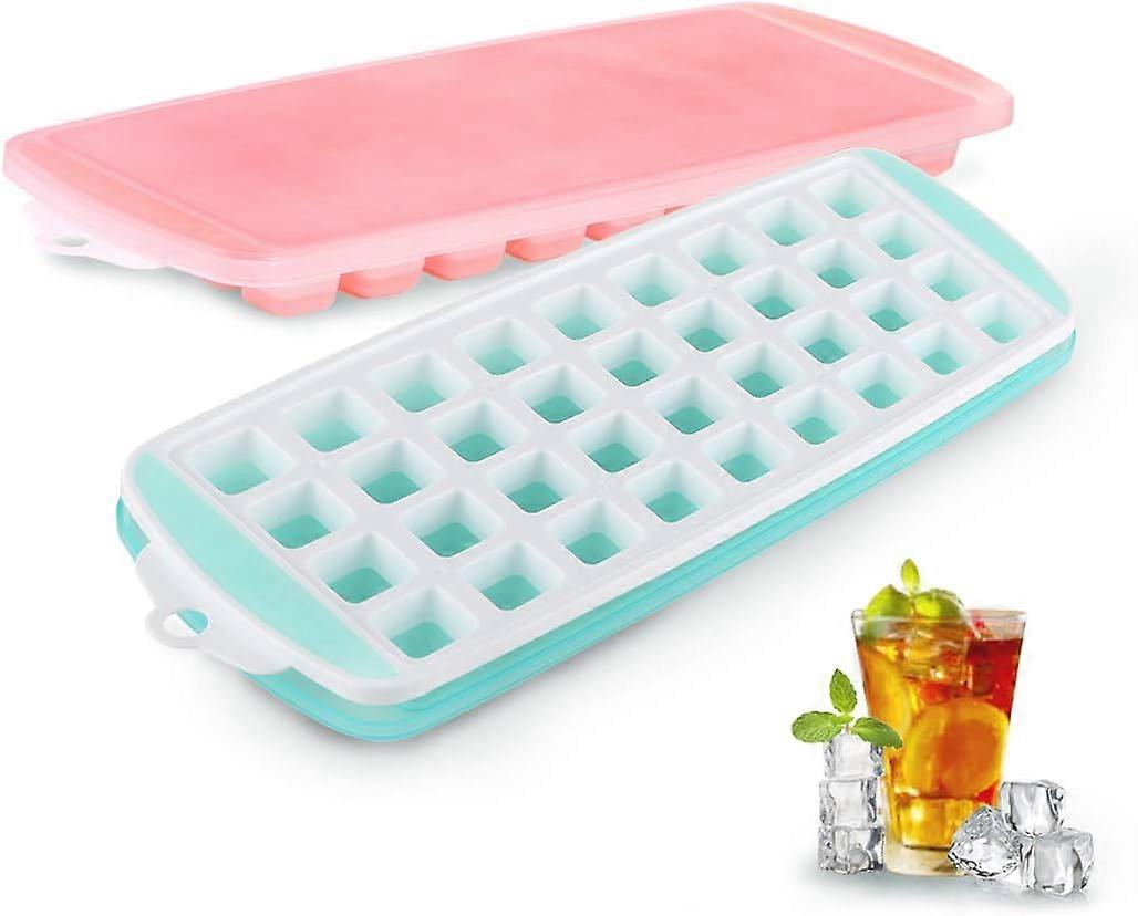 Small Ice Cube Trays with Lid,for Freezer with Lid,2 Pack Easy-Release