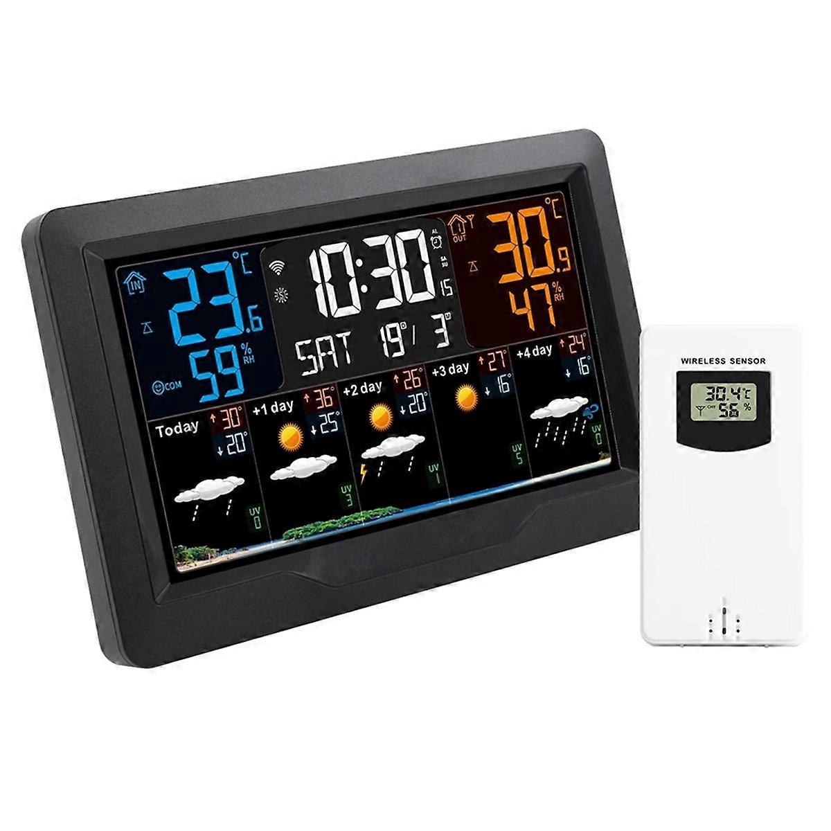 Tuya WIFI Smart Weather Station Temperature Humidity Meter Weather Forecast Indoor Outdoor Weather