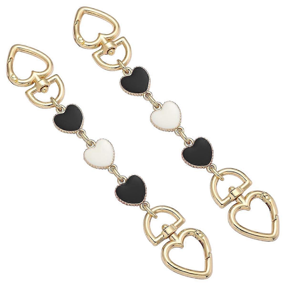 2pcs Bag Strap Extender Heart Shape Chain Strap Replacement Accessory for Shoulder Cross-Body Purse Clutch Handbag Supplies