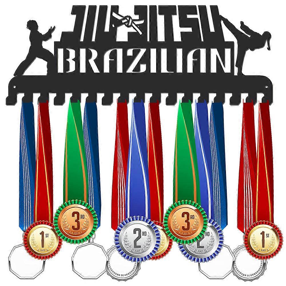 1Set Iron Medal Holder Frame Medals Display Hanger Rack 17 Hooks with Screws Sports 150x400mm
