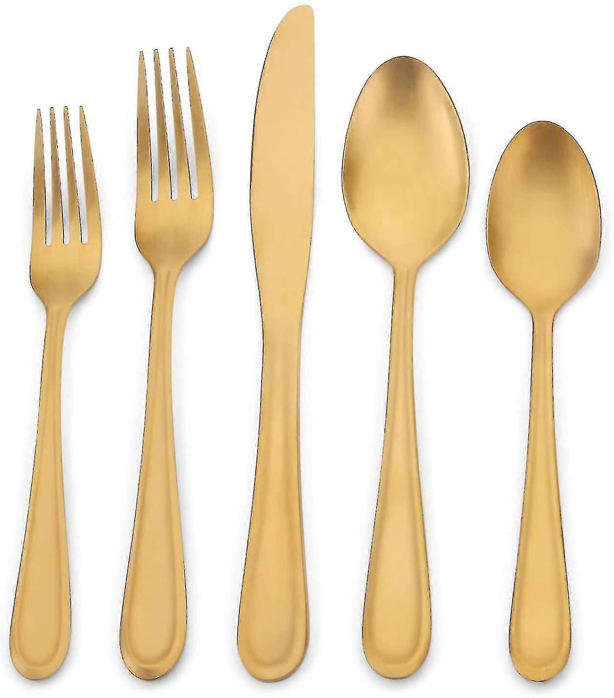 Matte Black Silverware Set 20 Piece Stainless Steel Cutlery Set