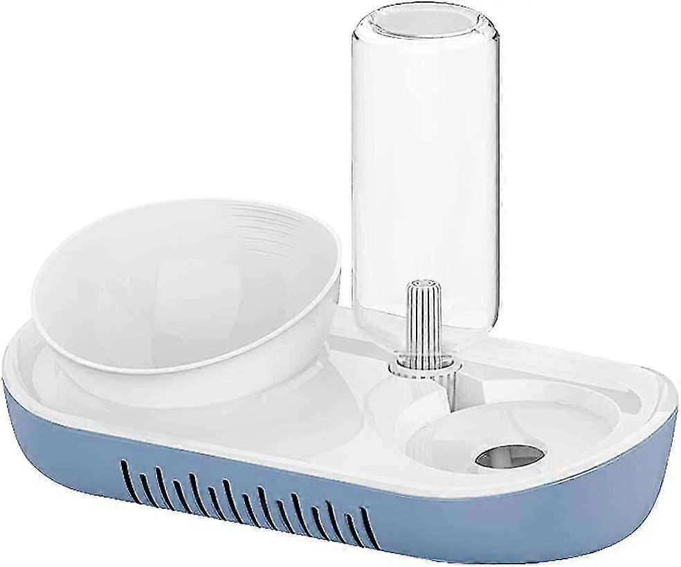 2-in-1 Drinking And Food Bowl - Cat Food Bowl With Raised Stand (blue)