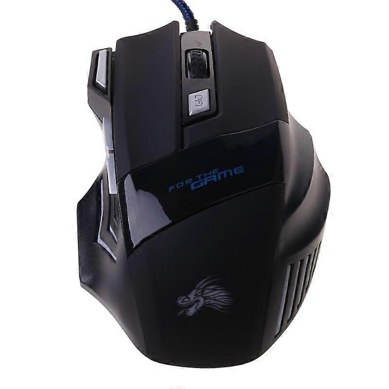 Gaming Mouse 7 Button USB Wired LED Breathing Fire Button 5500 DPI for Laptop PC