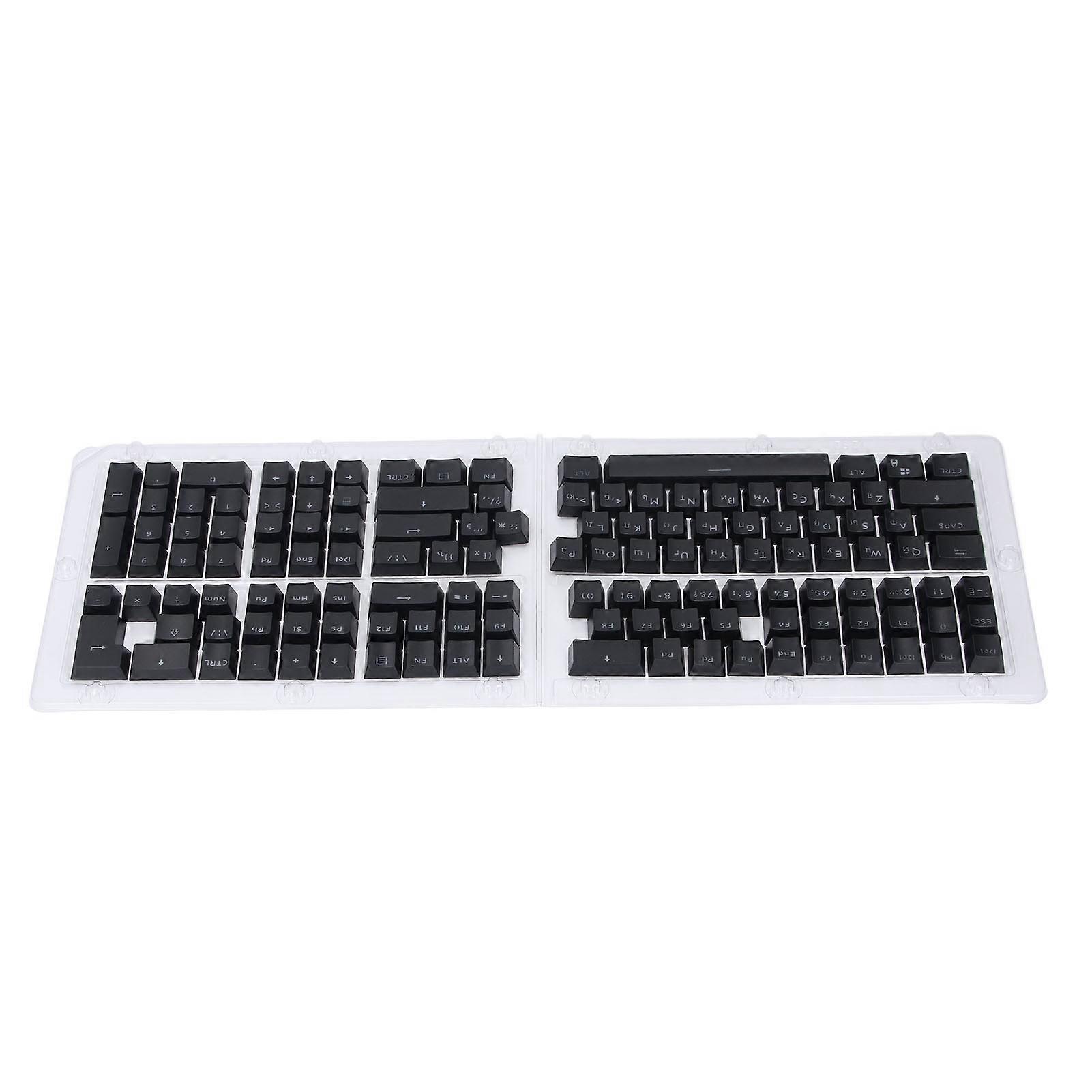 132 Key Keyboard Keycap Russian OEM Profile Matte Finish Ergonomic ABS Keycaps for 61 62 64 68 84 87 104 108 Keyboards Black 