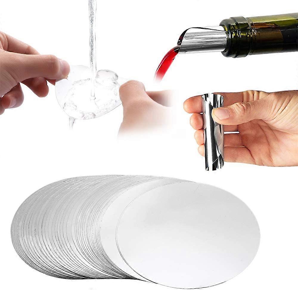 100pcs sølv vin pourer slipp stoppe helle disk tut
