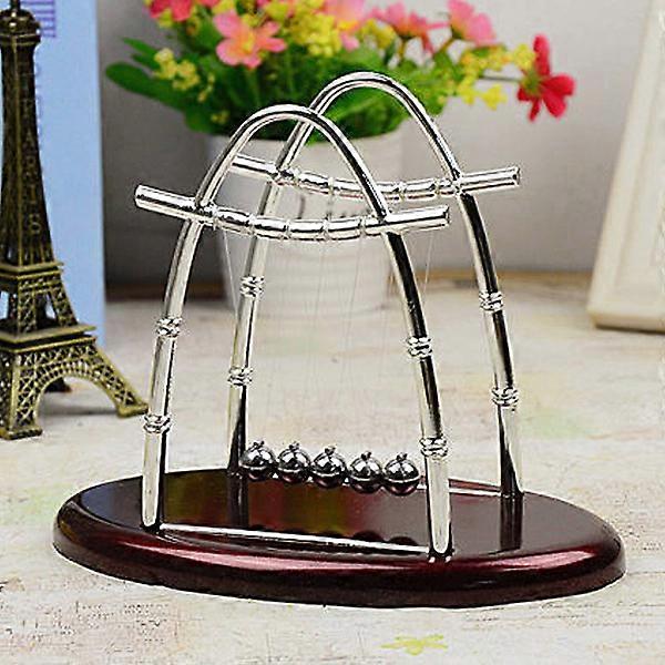 Red Newton's Cradle with Bouncing Balls - Desktop Executive Toy
