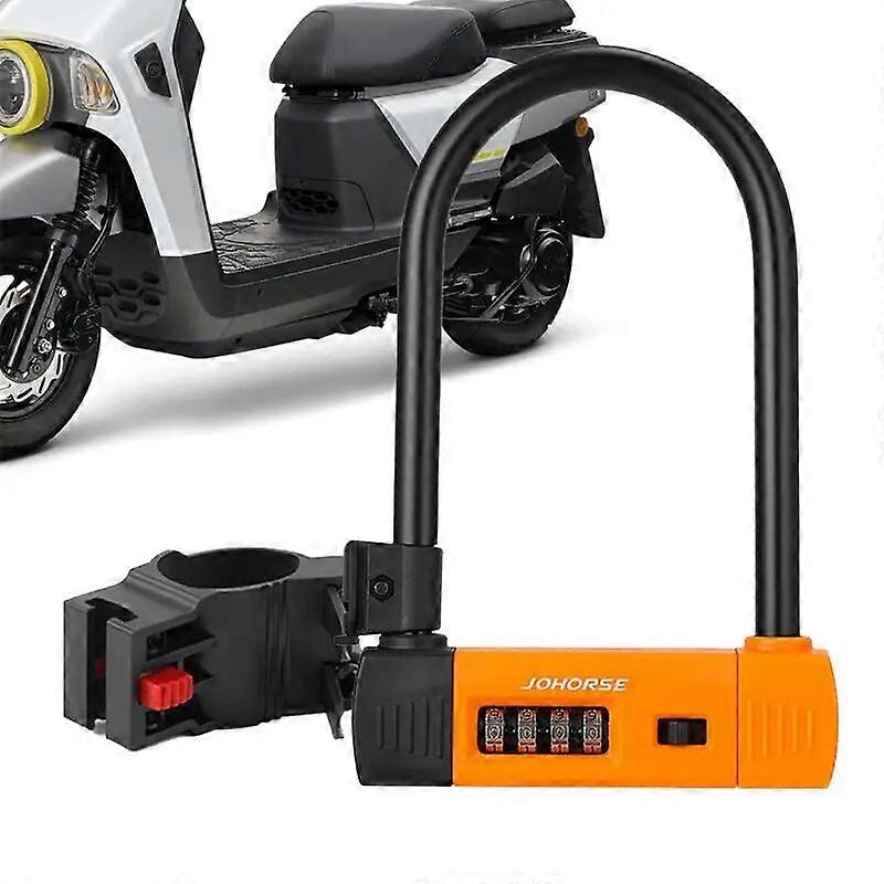 motorcycle battery U-shaped lock Bike U-Lock Combo Heavy Duty Bike Combination U Lock Paddle Lock 4-Digit Resettable Combination