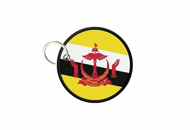 Keychain keys brown flag printed round round round