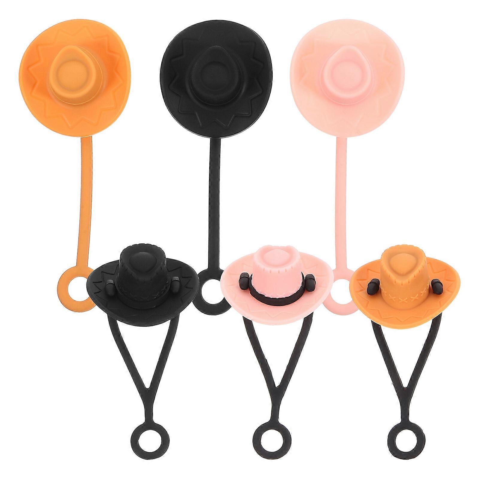 6Pcs Silicone Hat Shape Straw Covers Cap Straw Cover Caps Reusable Straw Tip Covers