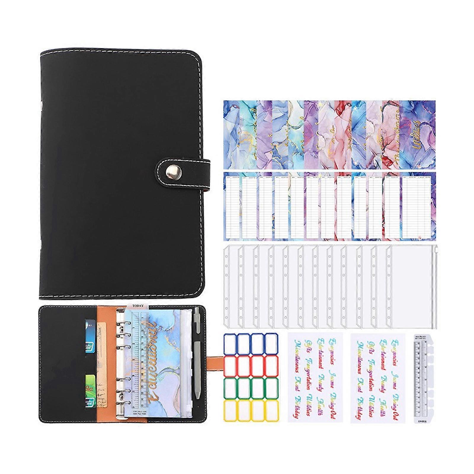 2023 New Upgraded A6 Binder Cover Zipper Envelopes Budget Cards Ruler Sticker Set