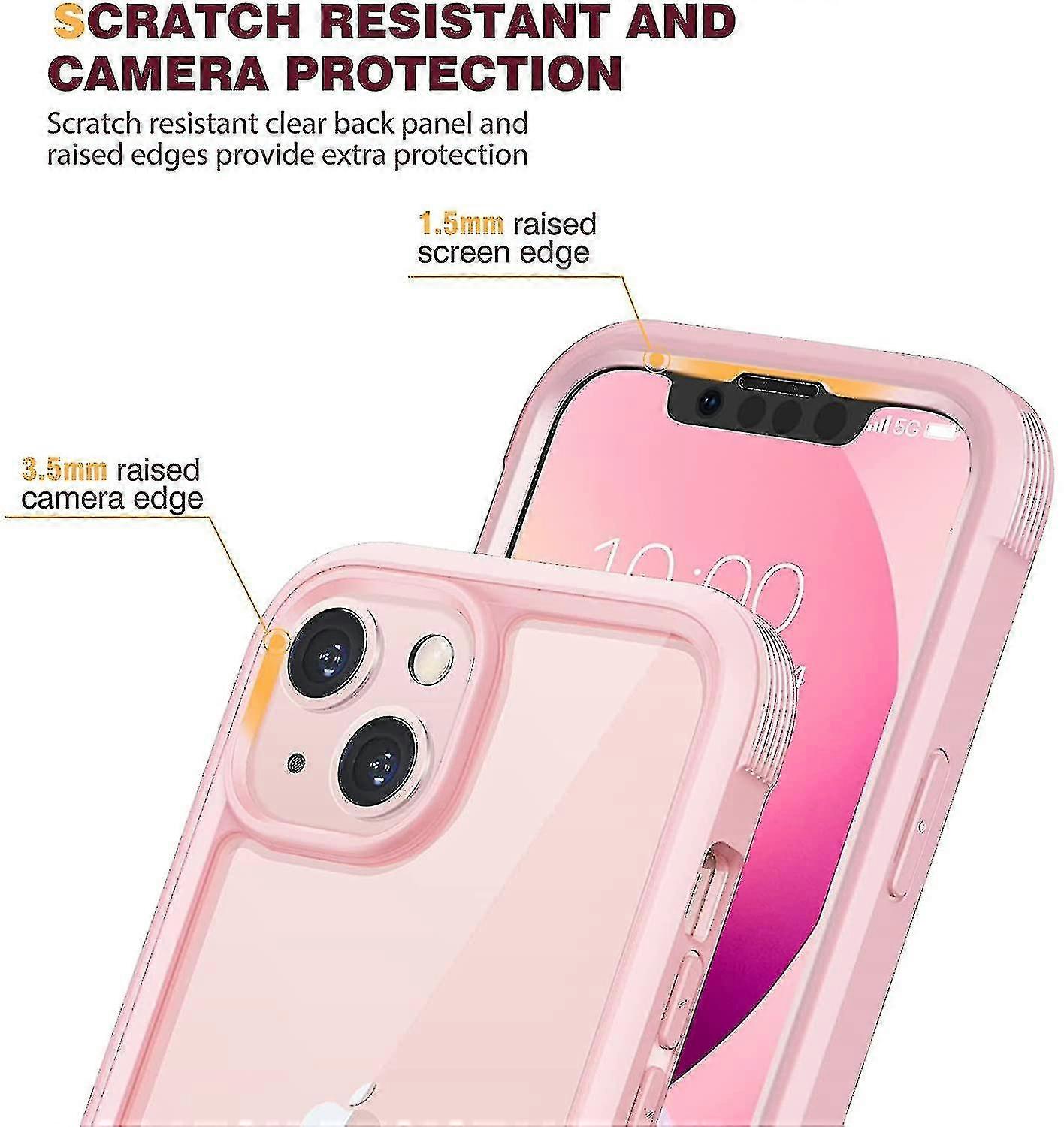 Compatible With Iphone 13 Case, 360 Full Body With Built-in Screen Protector Touch Sensitive Shockproof Bumper Case Cover Clear-back Designed Compatib