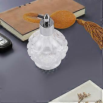 Flacone Spray Profumo 100 Ml In Vetro Rosa Vintage - Atomizzatore Ricaricabile Con Pompetta Dorata E Nappa