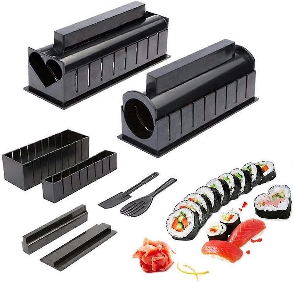 10 Stuks Sushi Making Kit, Sushi Mallen, Sushi Rice Roll Mold Shapes, Easy DIY Kitchen Sushi Kit