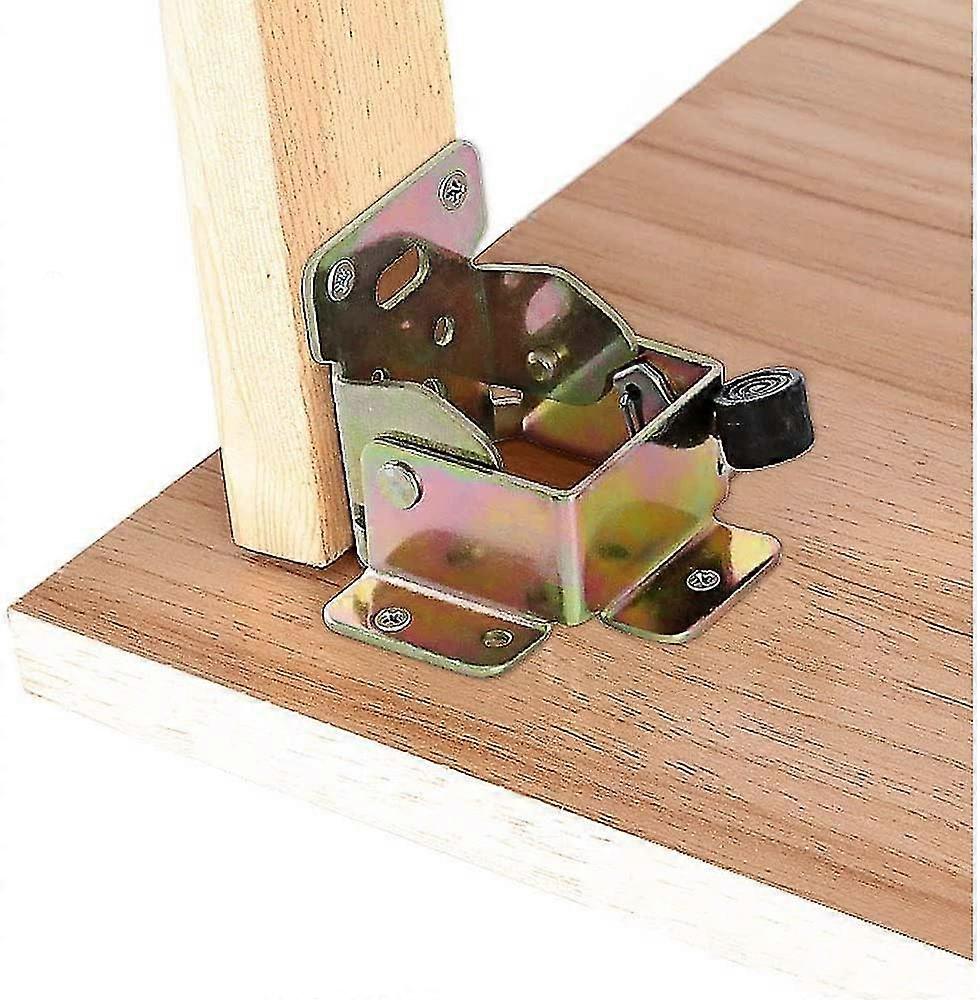 4 Pcs Folding Brackets For Table Legs, 90 Degree Self Locking Folding Table Leg Hinge, Hinge And Bracket, Table Bracket For Work Bench, Desk, Wall She