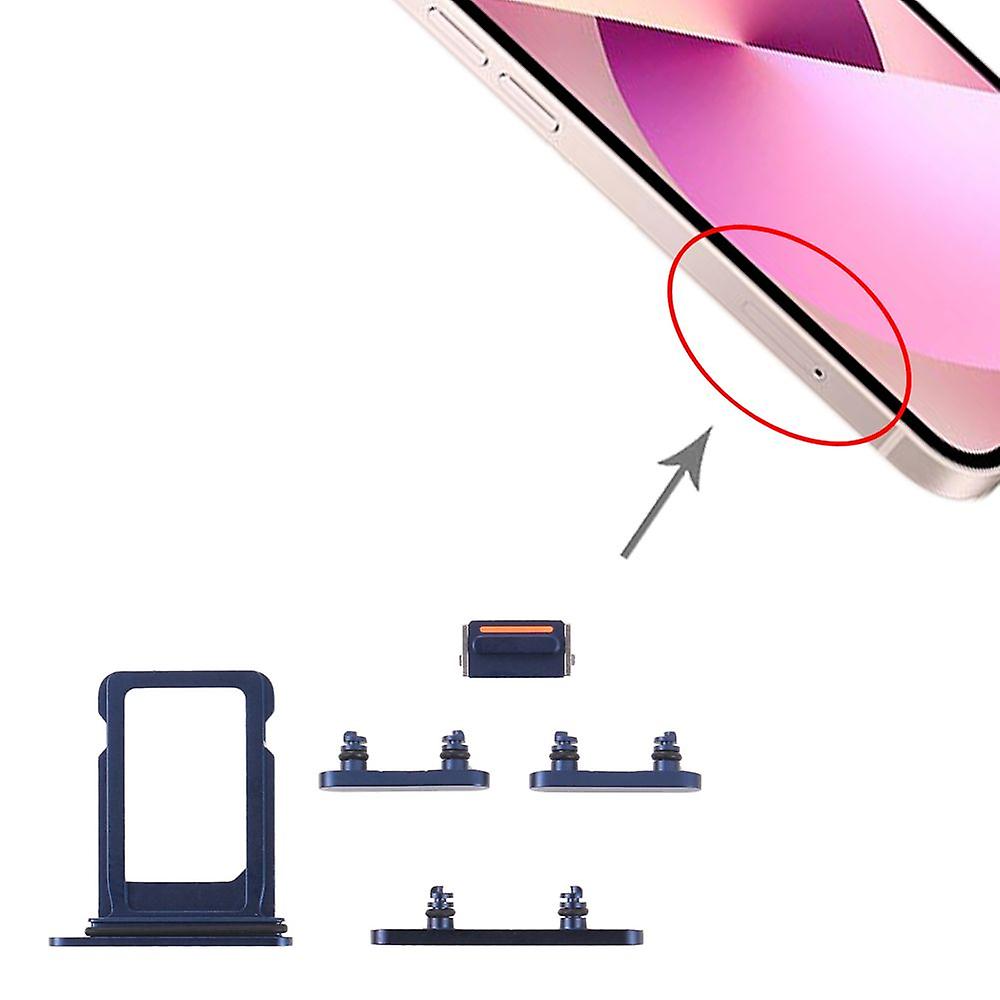 SIM Card Holder + Side Buttons Power / Volume Button for Apple iPhone 13 Mini Spare Part Blue