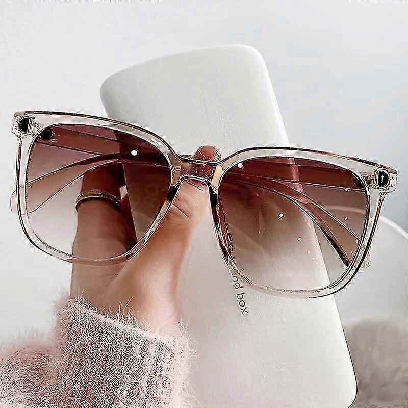 Mode Oversized Solbriller Kvinde Brand Designer Vintage Square Solbriller Kvinde Big Frame Gradient Nuancer Oculos De Sol