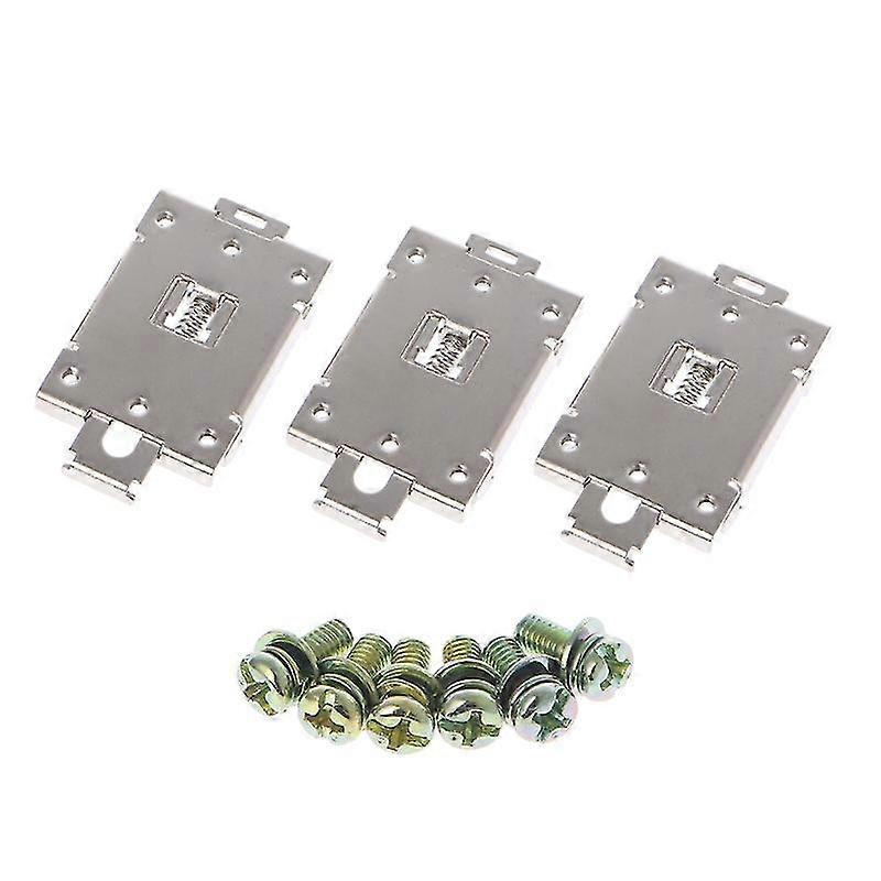 3 Pcs Single Phase Ssr 35mm Din Rail Fixed Solid State Relay Clip Clamp W./ 6 Mounting Screws