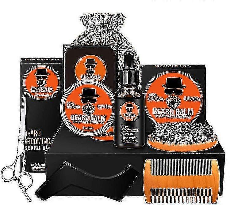 Envisha Herren Bartpflegeset Box Bart Set Bartcreme Bartöl 7-teiliges Set