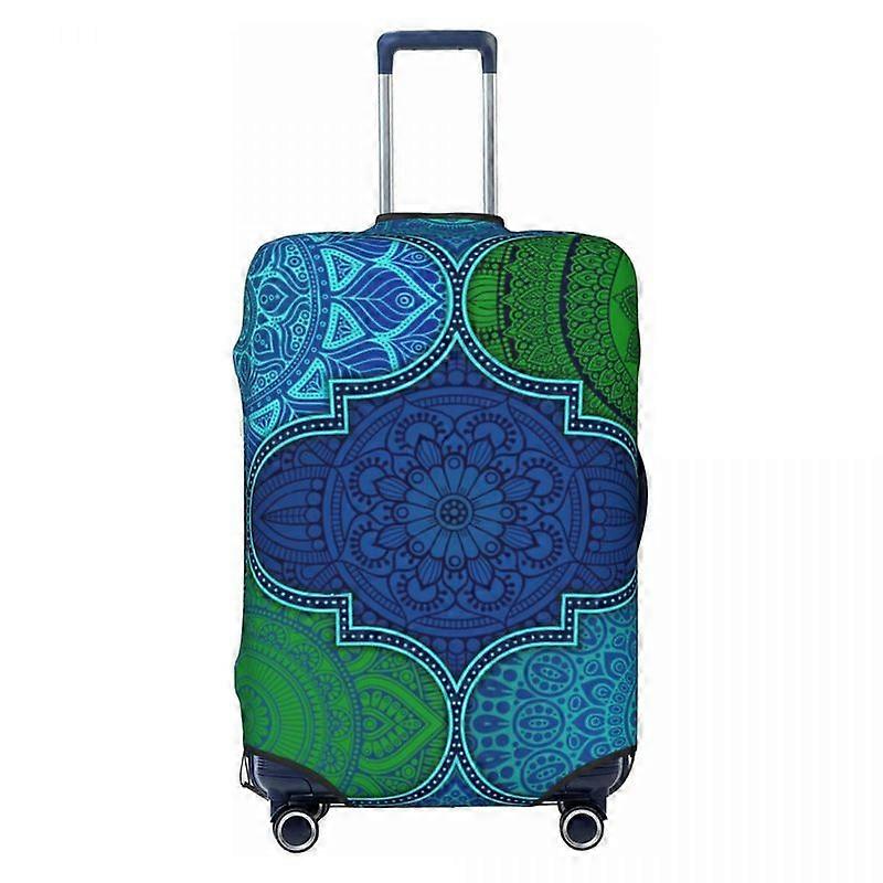 Indian Flower Boho Pattern Suitcase Cover Abstract Floral Tiles Practical Cruise Trip Protection Luggage Accesories Holiday