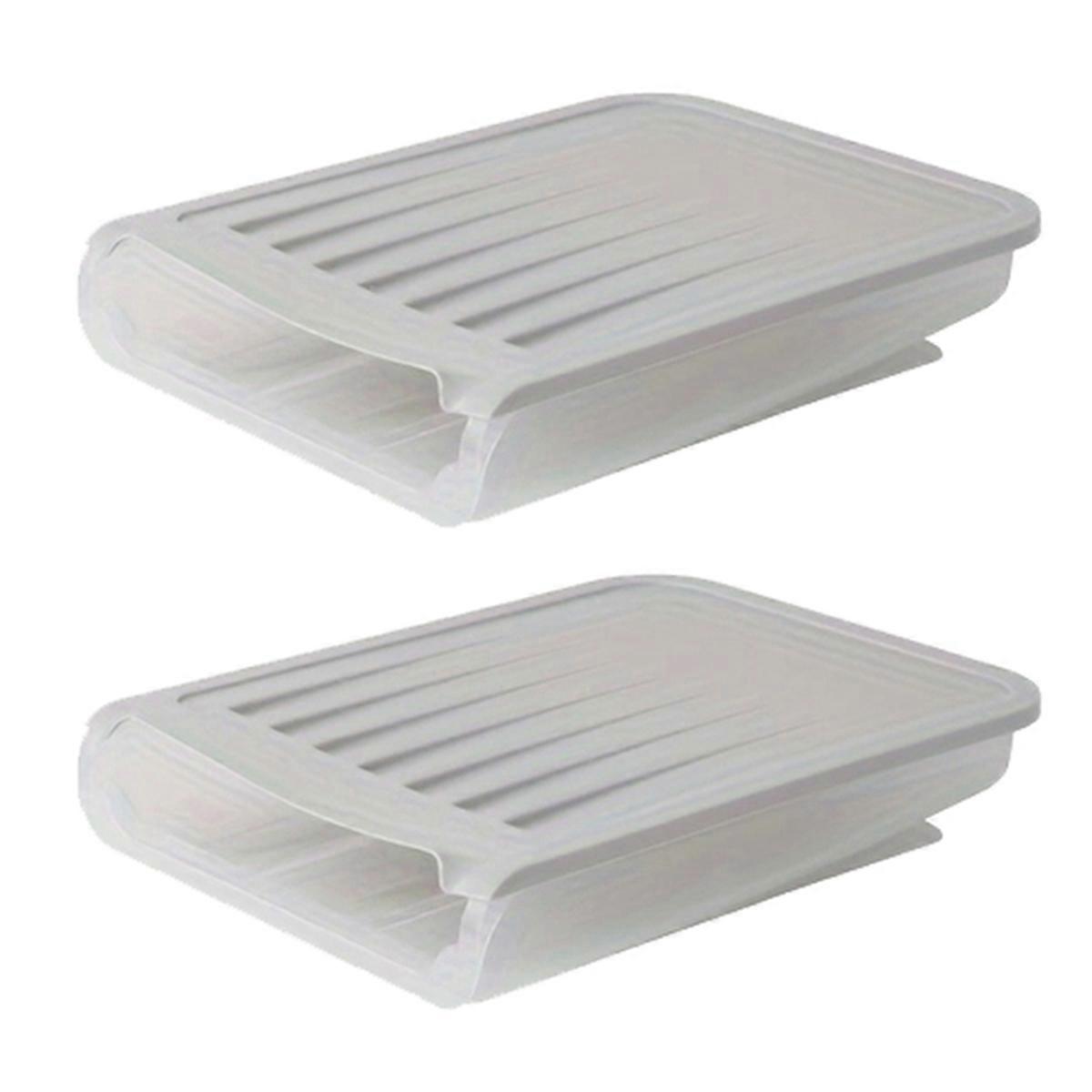 Automatic Rolling Egg Box Refrigerator Crisper Egg Basket Storage Container Kitchen Storage Box Gray