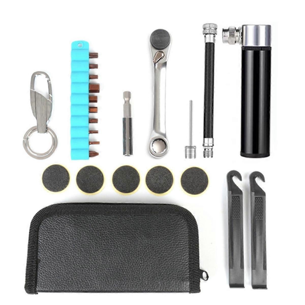 Bicycle Repair Tools Ratchet Socket Wrench Tire Pry Pump Multi-Function Tool Kit Accessories