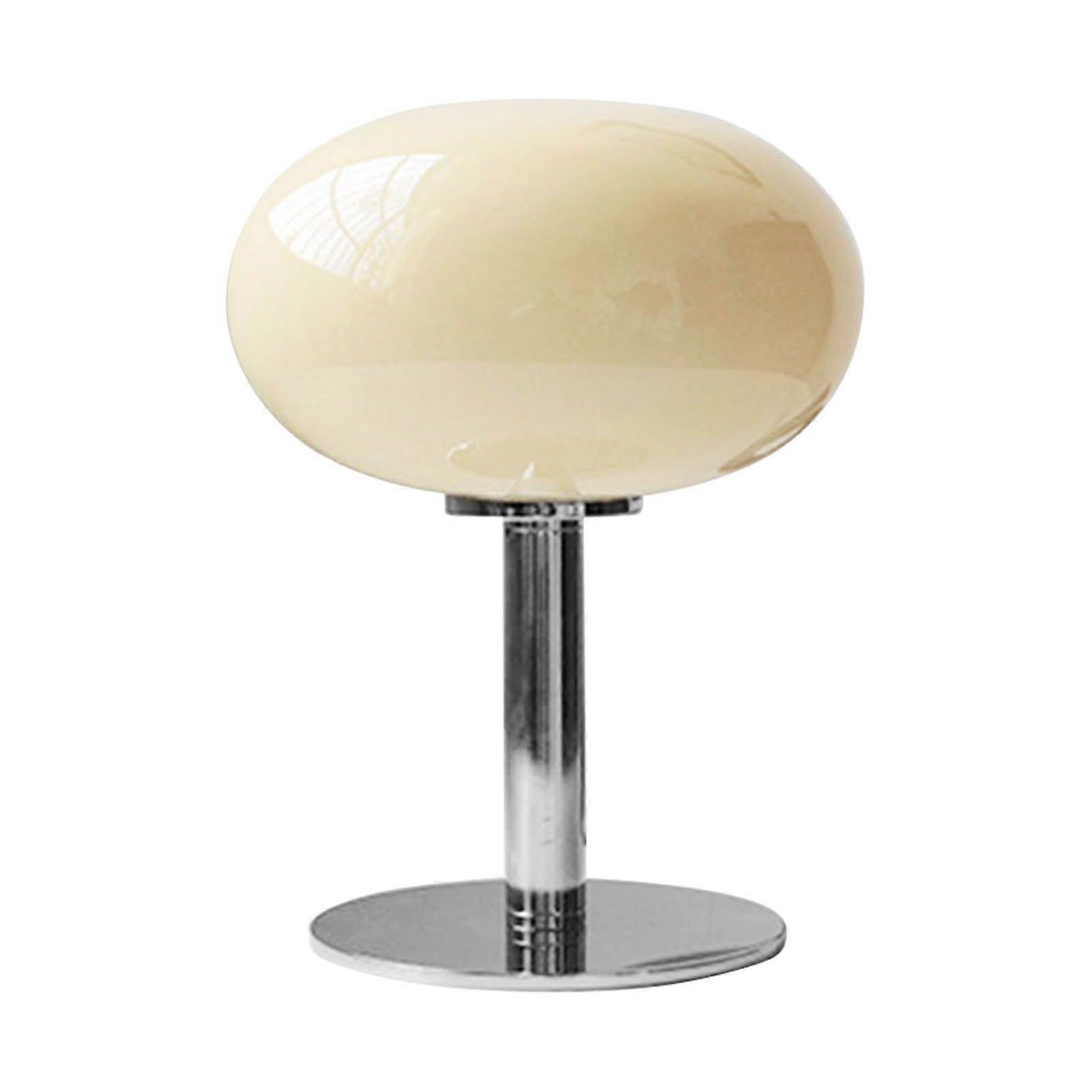 Bedside Table Lamp Iron Base Cute Shape Simple Modern Elegant Nightstand Lamp for Home USB Button Switch Beige