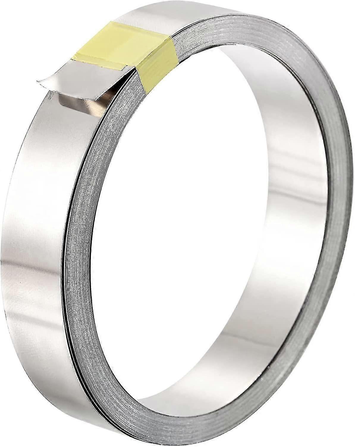 1 גליל 10 מטר רצועת פלדה מצופה ניקל, סרט פלדה צלחת חיבור 15x0.15mm (WxT)