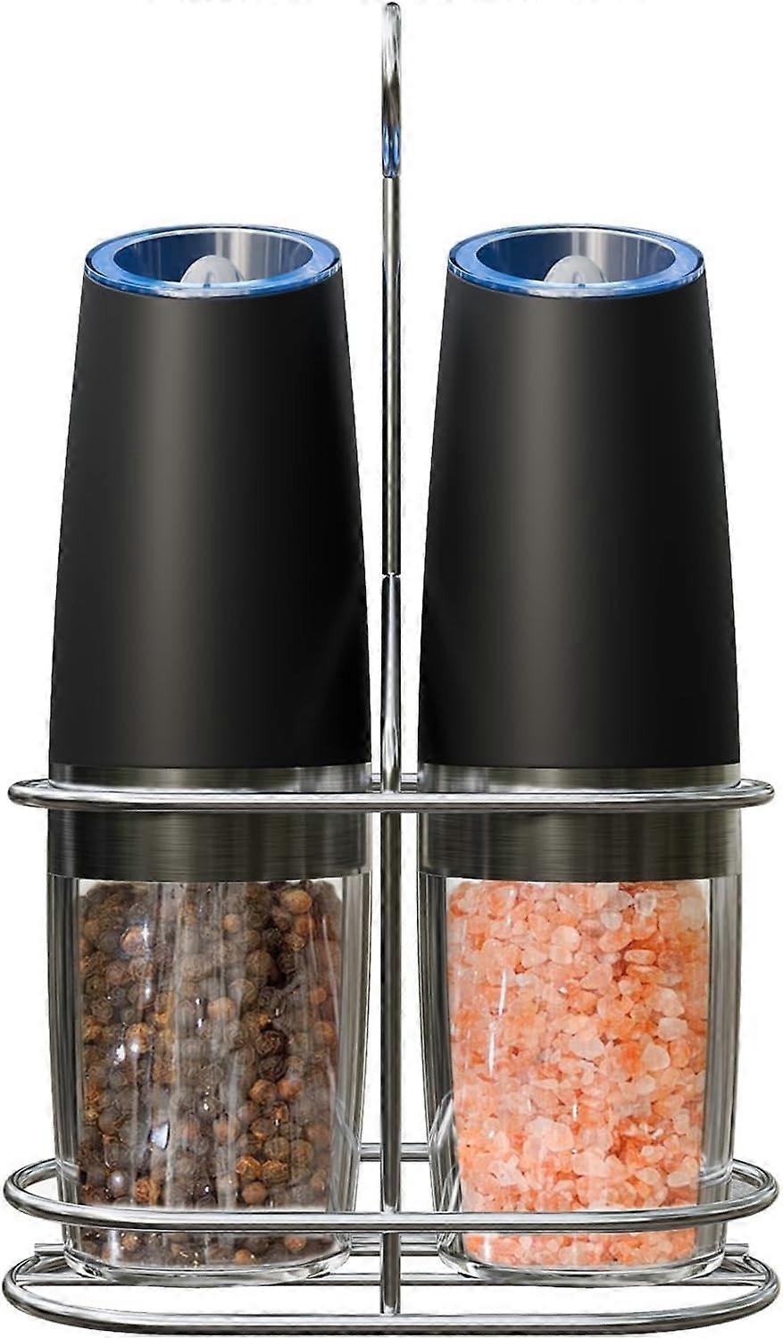 Automatic Electric Salt and Pepper Grinder Set, Stainless Steel, Adjustable Coarseness