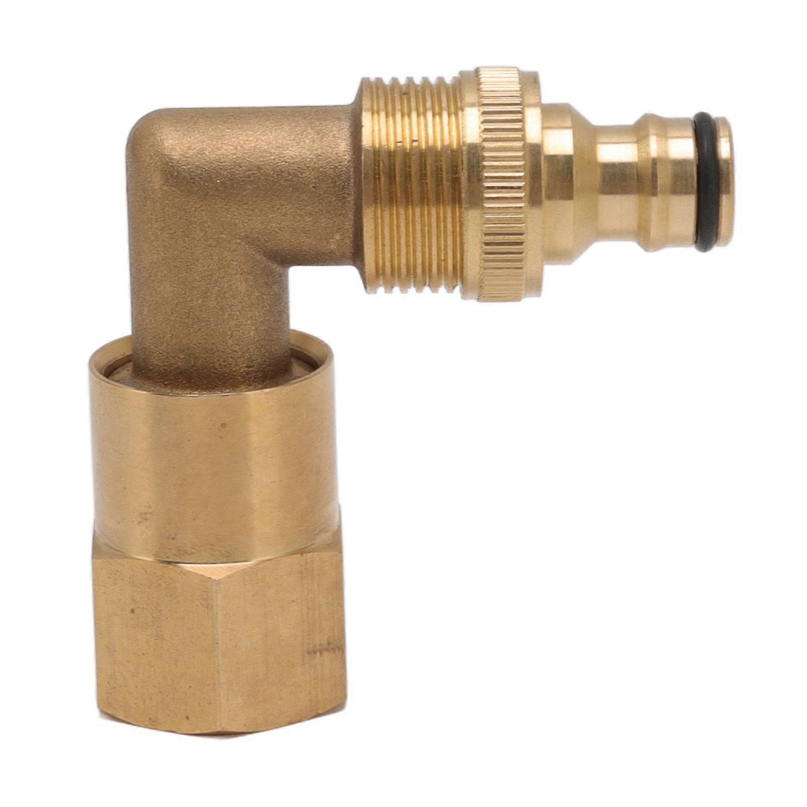 Hose Elbow Fitting Brass 3/4in Female Thread Universal Rotation Pipe Elbow Adapter Good Sealing Nipple Set for Watering