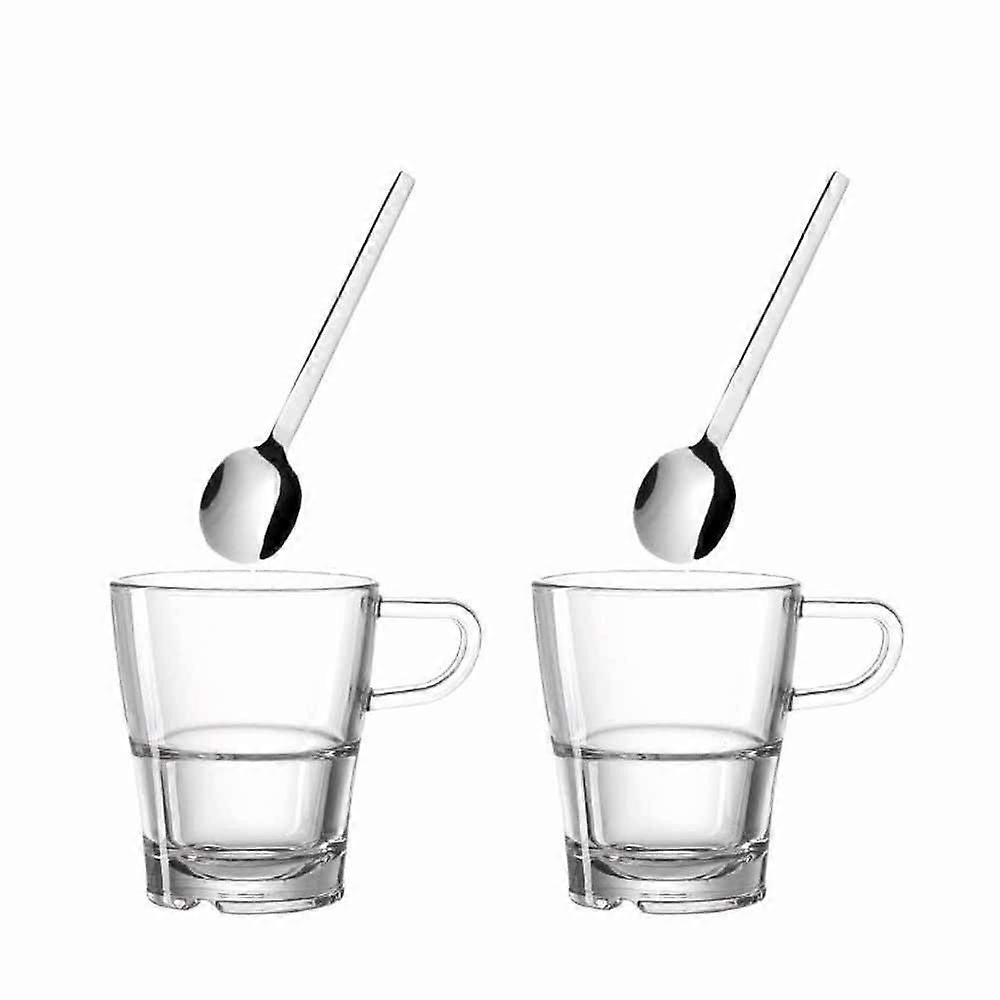 Leonardo set of 2 glasses with coffee/tea spoons Senso L024023