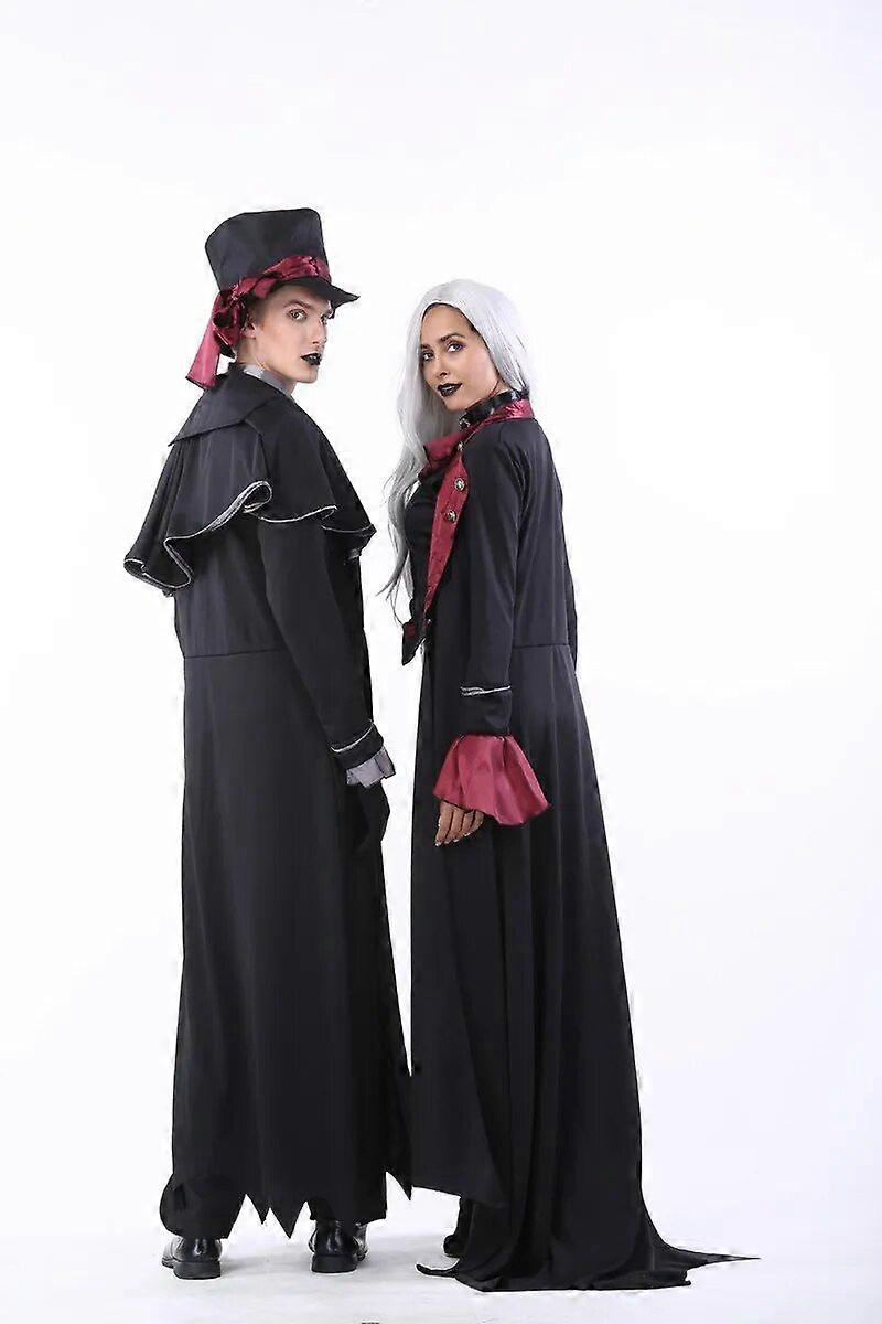 Costume Vampire Adulte Halloween - Cape Noire/rouge Double Face, Capuche, Collants, Autocollants