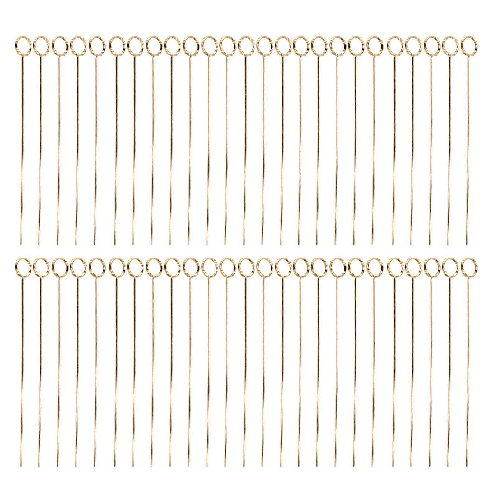 Floral Flair: 50pcs Golden Floral Picks Clips - Reusable Metal Place Card Holders