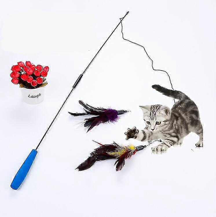 Exerciser Toy ForAnd Kitten - Interactive Play Wand$interactiveFeather Toys, RetractableWand Toy For Indoor Cats Kitten Play Chase Exe