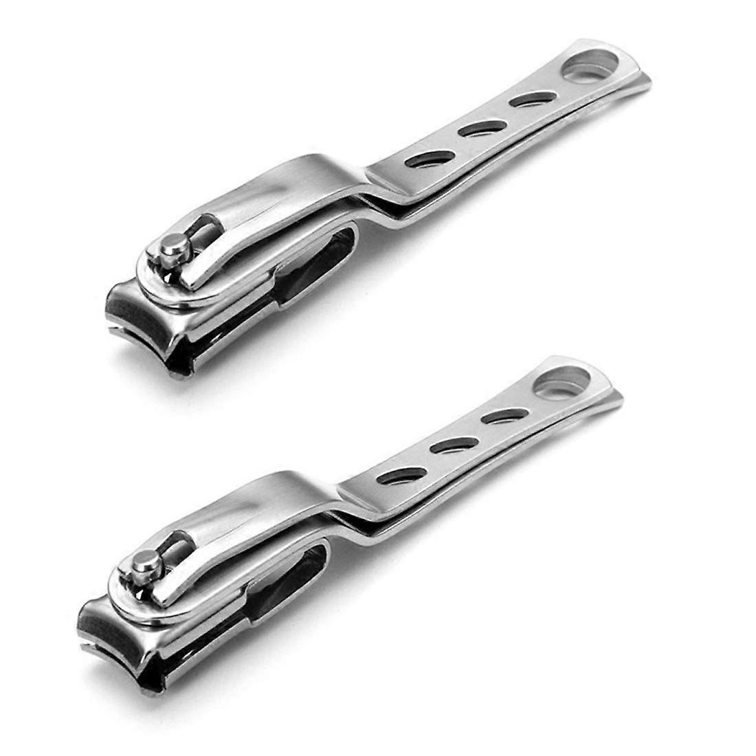 Best Long Handle Nail Clippers for Seniors with Thick Toenails - Swivel Head Precision Cut, 2PCS Stainless Steel Design