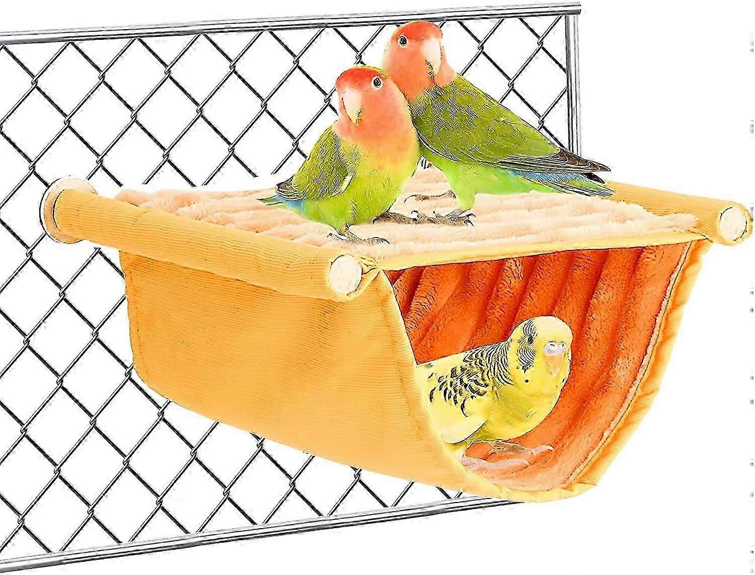 Winter Warm Bird Nest Bunk Bed, Bird Hammock Bunk Bed, Bird Nest for Cages, Bed Hammock Tent Toy, Bird Cage Perch Stand for Parrots, Budgies, Parakeet