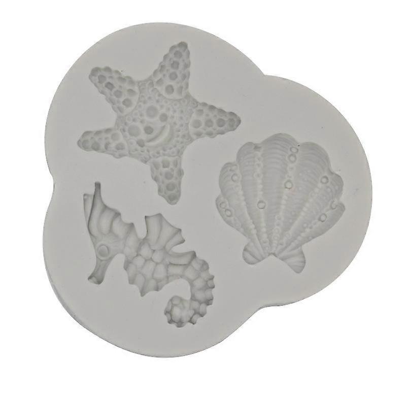 Marine series liquid silicone mold fondant silicone mold baking cake decoration drop plastic mold