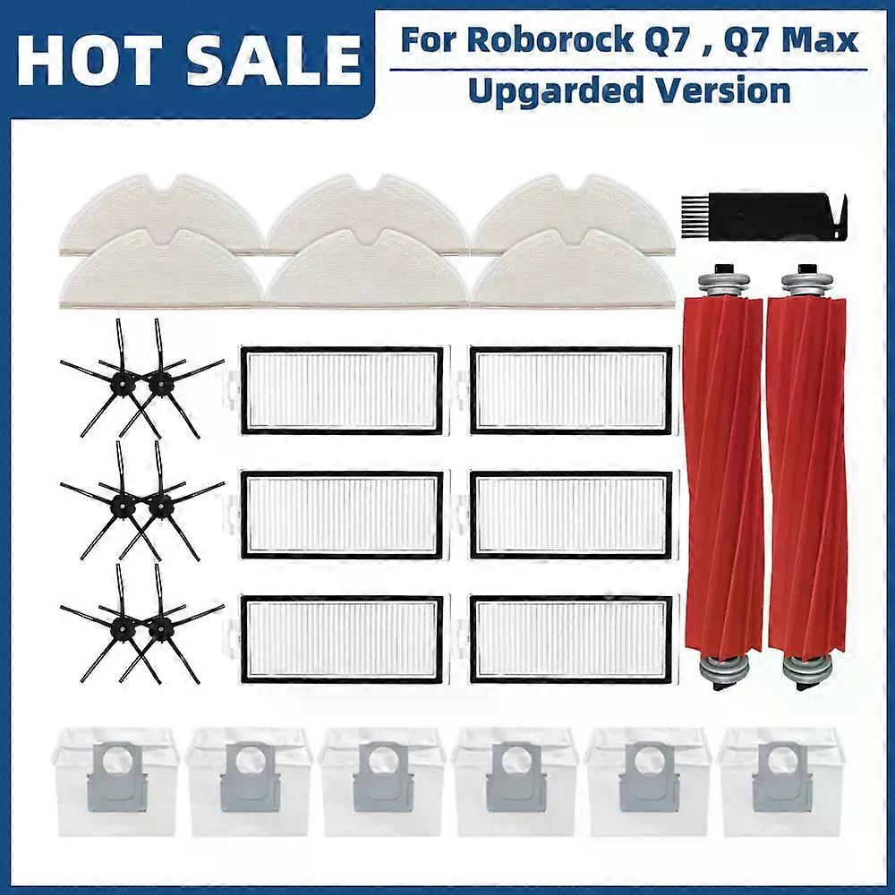 Applies to For Roborock Q7 , Q7 Max Plus Robot Vacuum Replacement Parts Accessories Main Side Brush Hepa Filter Mop Dust Bag