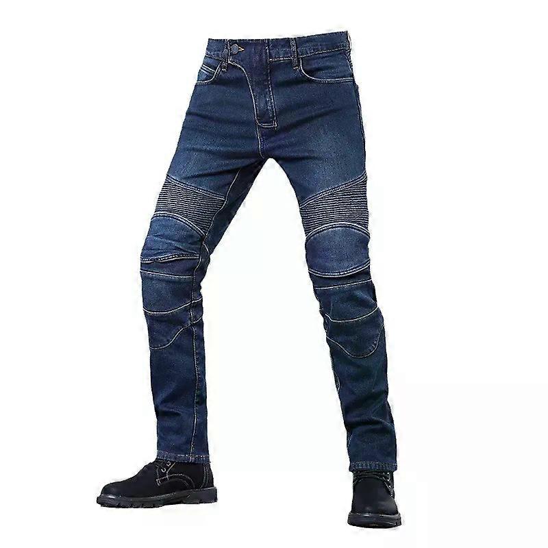 YOUCAI Pantaloni da Moto per Uomo Jeans da Motociclista con Cuscinetti Protettivi Rimovibili,S,Nero