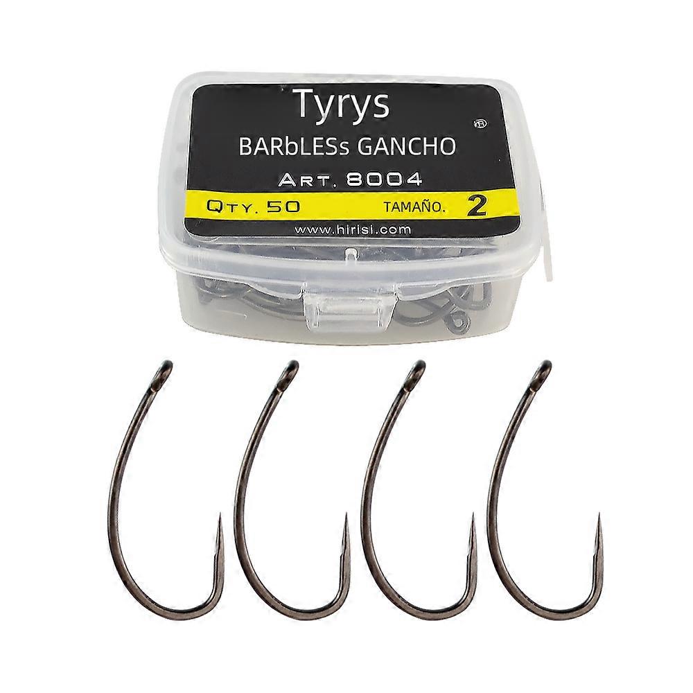 50pcs Carp Fishing Hooks Barbless High Carbon Steel Hooks Non Barbados 8004 For River