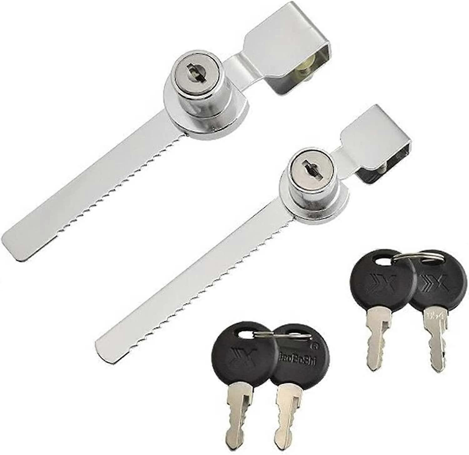 Chrome Sliding Glass Door Lock 2 Pack for Showcases, Adjustable Size, Durable Material, Easy Installation