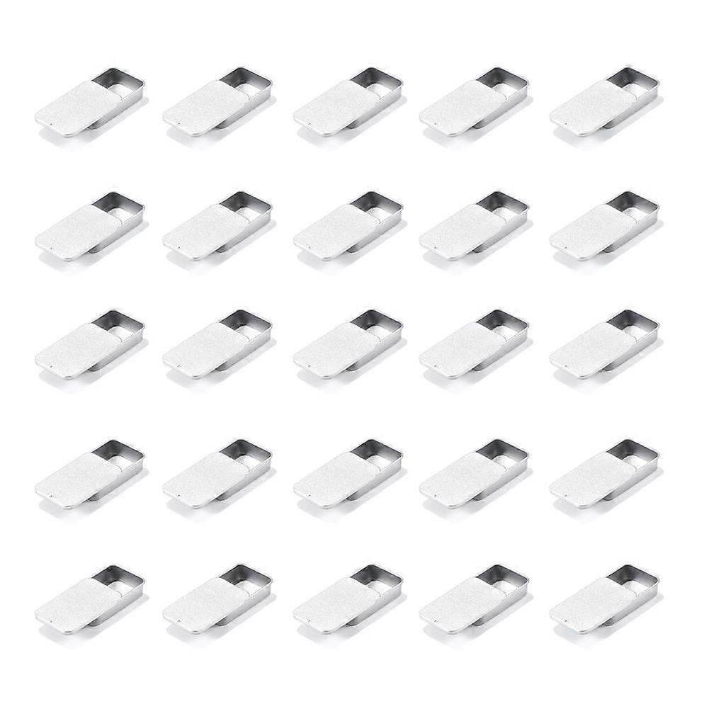 50PCS Metal Slide Top Containers, Metal Rectangular Sliding Lid Boxes for Candles Jewelry Crafts 80x50x15MM