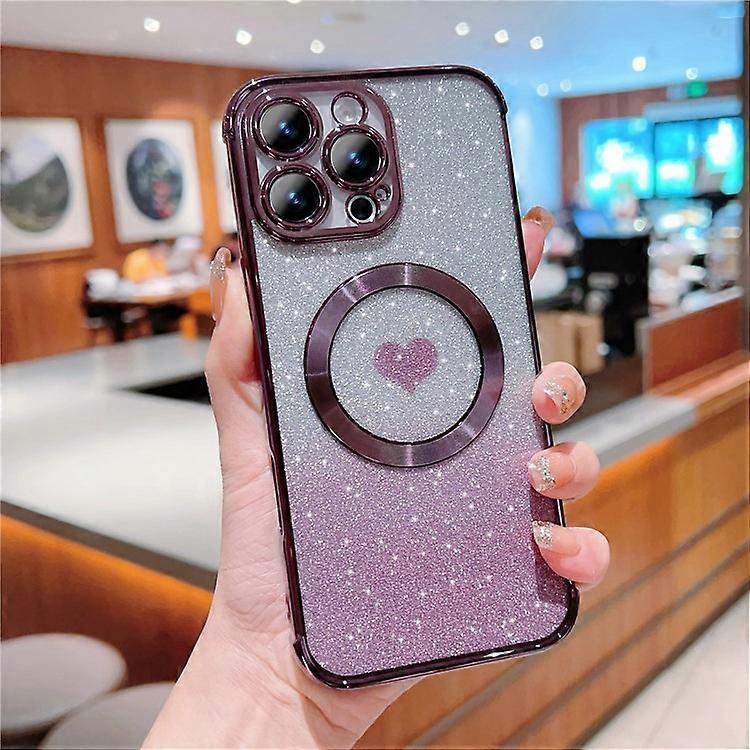 Compatible For iPhone 16 Pro Case Gradient Sparkle TPU Phone Cover Compatible with MagSafe