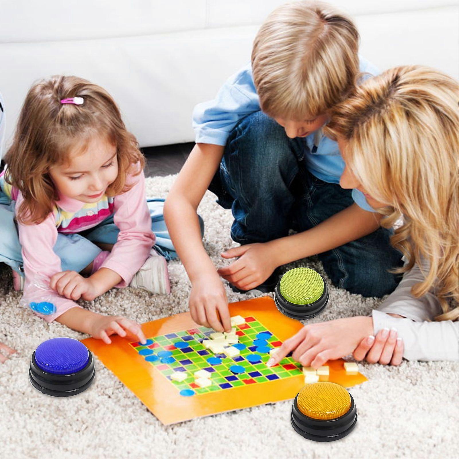 Recordable Talking Button with Led Function Learning Resources Buzzers Blue
