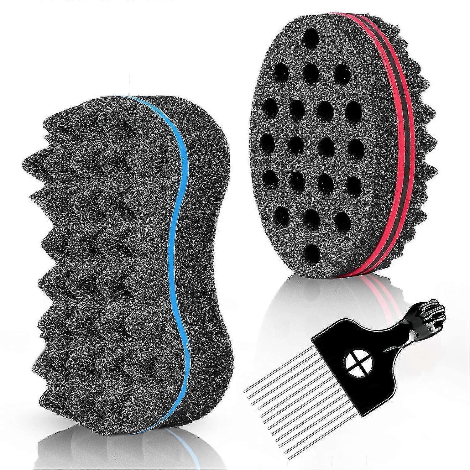 3ks vlasová houba set, curl kartáč houba pro vlasy muži ženy, Twist houba pro afro kudrlinky