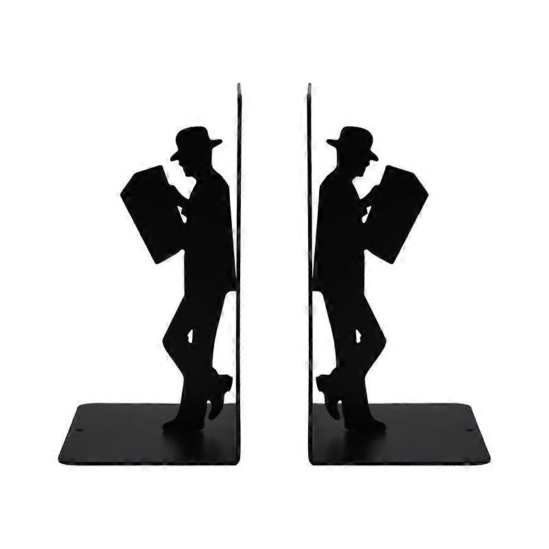 The Reader Decorative Metal Bookends in Black