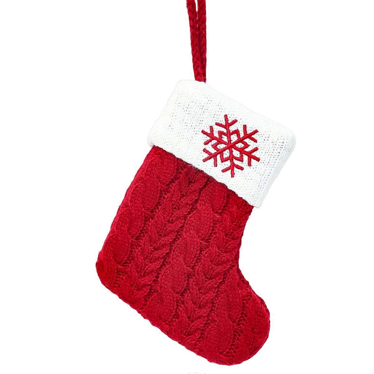 Nneoba Knitted Snowflake Letter Christmas Stocking