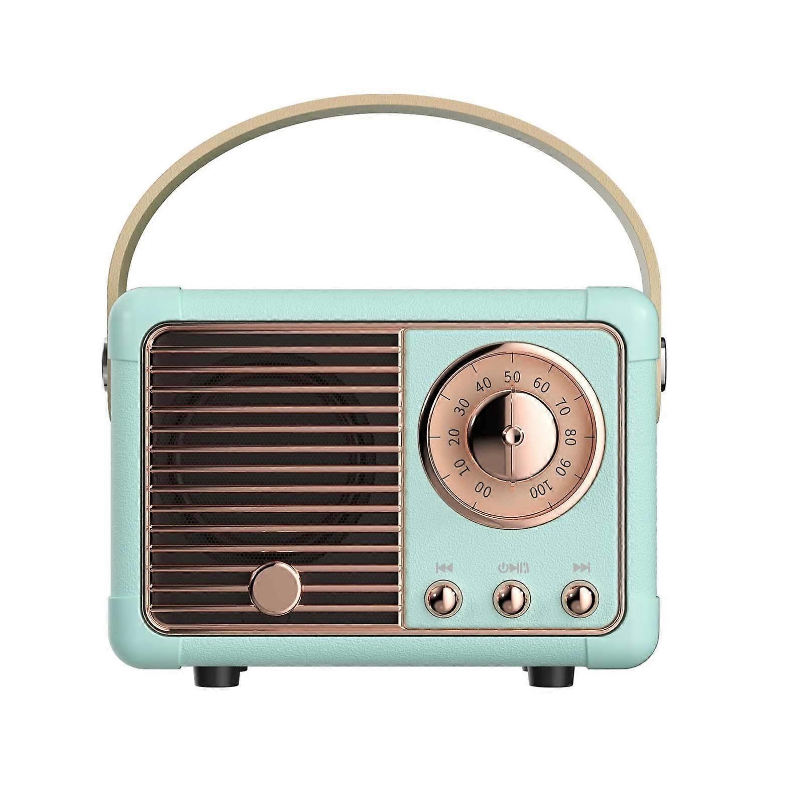 Retro Bluetooth Speaker, Vintage Style Portable Wireless Speaker for Kitchen, Office, and Outdoor Use, Blue, Compatible with Android and iOS