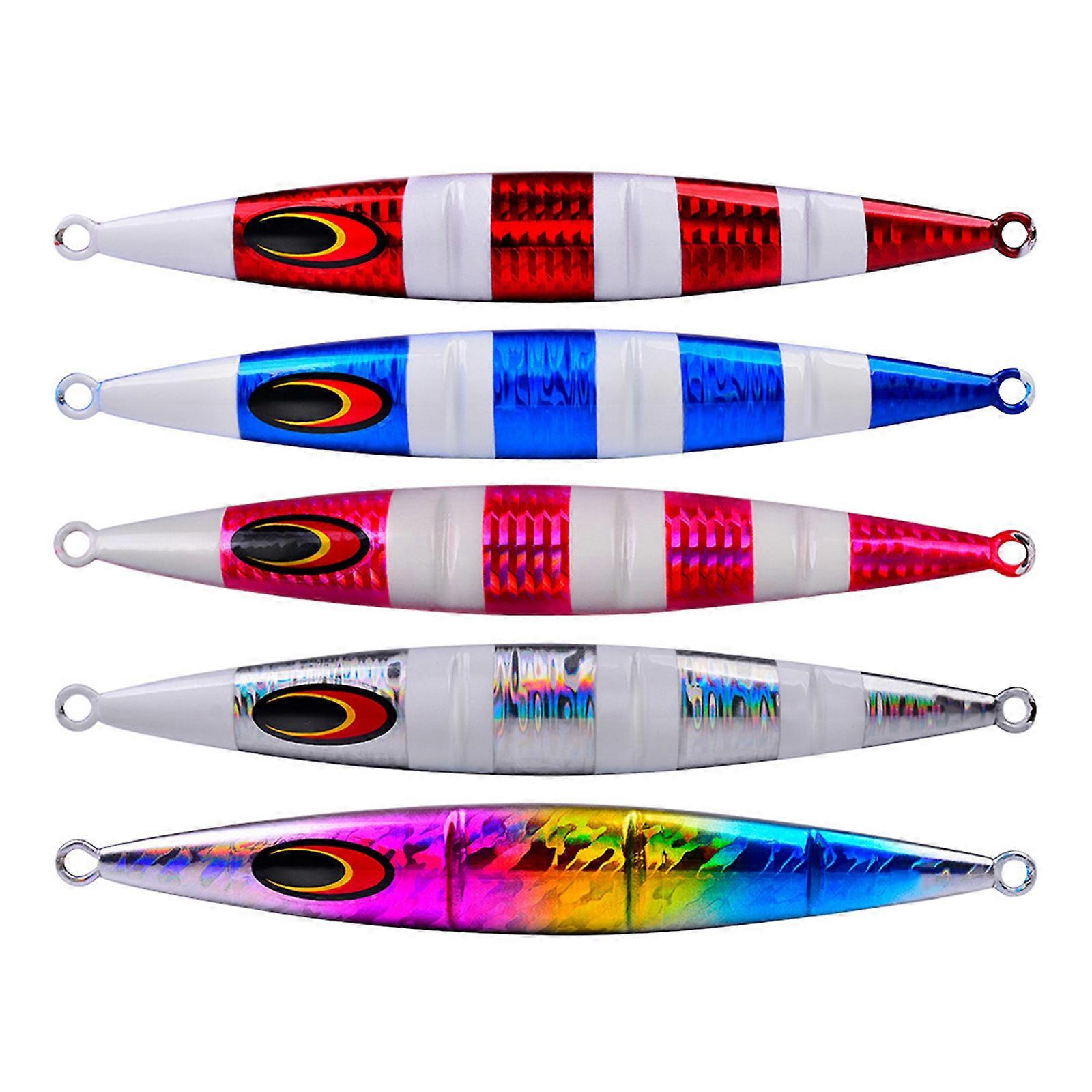 5Pcs Hartmetall Slow Pitching Jigs Süßwasser Salzwasser Angeln Glow Köder Meer Angeln Köder Swimbait